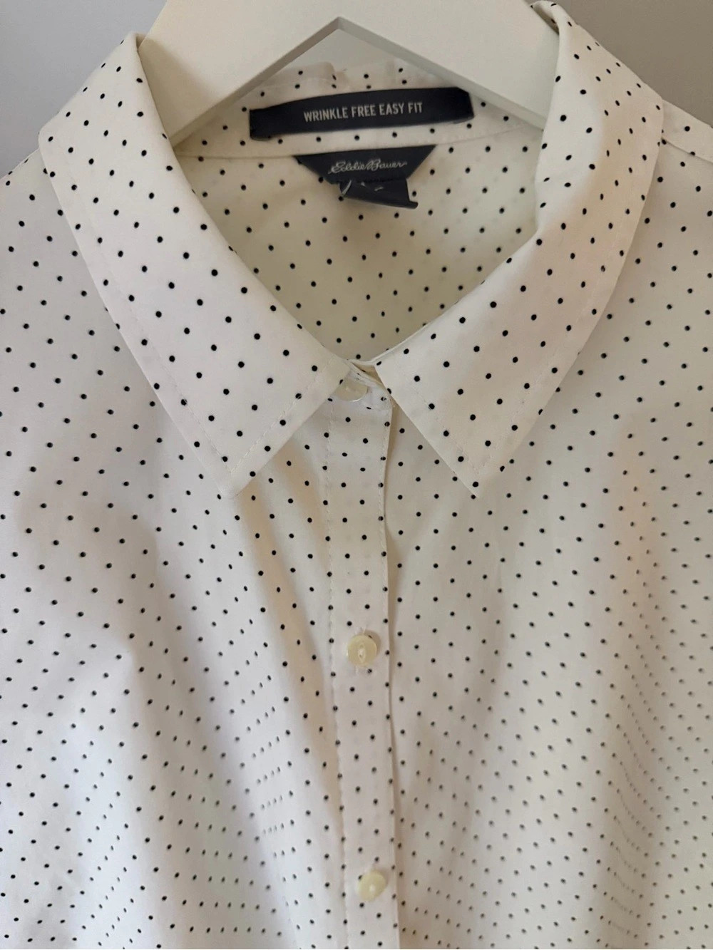 Eddie Bauer Wrinkle Free Polka Dot Button Down Shirt